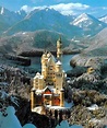 Neuschwanstein Castle, royal palace in the Bavarian Alps of Germany ...