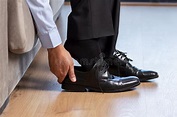 Man Taking Off Shoes after Work Stock Photo - Image of pain, comfort ...