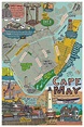 Map of Cape May New Jersey Cape May Beach town NJ Beaches | Etsy