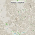 Romford London UK City Street Map Digital Art by Frank Ramspott | Fine ...