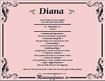 Meaning of Name Diana in 2022 | Names with meaning, Names, Baby names and meanings