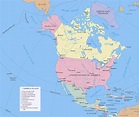 Mapa grande política detallado de América del Norte con capitales ...
