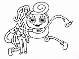 Coloriage Mommy Tient Huggy Wuggy Imprimer Gratuit - Coloring Home
