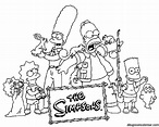 Dibujos Sin Colorear: Dibujos de la Familia Simpsons para Colorear