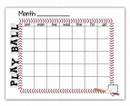 Baseball Calendar Template