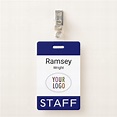 Employee Name Badge Custom Business Logo Staff Tag | Zazzle.com
