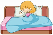 A girl sleeping on the bed 525898 Vector Art at Vecteezy