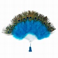 Peacock Feather Fan with Turquoise Marabou, Feather Fan for Special ...