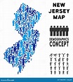Mapa Del Estado De New Jersey Del Demographics Ilustración del Vector ...