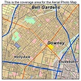 Aerial Photography Map of Downey, CA California