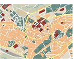 Santiago de Compostela Vector map. Eps Illustrator Map | Vector World Maps