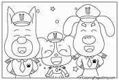Safety Sheriff Labrador Picture to Color - Free Printable Coloring Pages