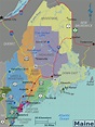 Landkarte Maine (Übersichtskarte/Regionen) : Weltkarte.com - Karten und ...