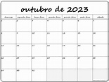 outubro de 2023 calendario grátis em português | Calendario outubro