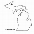 Michigan Outline Map of Michigan
