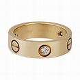 Vintage Cartier 18k Yellow Gold 3 Diamond Love Ring // Ring Size: 5.25 ...