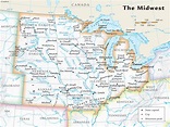 US Midwest Regional Wall Map by GeoNova - MapSales
