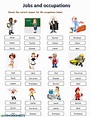 Jobs and occupations Interactive worksheet | English activities for ...