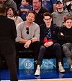 David Duchovny and son Miller Duchovny attend Knicks game at Madison ...