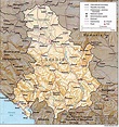 Relief and administrative map of Serbia and Montenegro. Serbia and ...