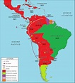 Mapa del proceso de la Independencia de la América Hispana