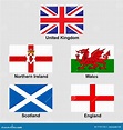 Bandeiras Da Coleção De Reino Unido Ilustração do Vetor - Ilustração de ...