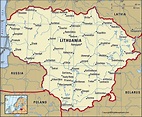 Labelled Map of Lithuania with States, Capital & Cities