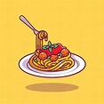 Premium Vector | Spaghetti cartoon illustration.