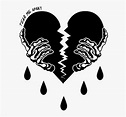 Broken Heart Black And White Png