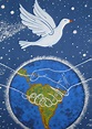 Dibujo De La Paz A Color : Dibujo por la paz con estrellas y paloma