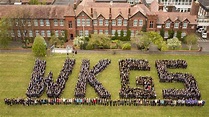 School Photographs - A view from above of buildings, facilities and pupils.