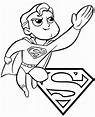 Chibi Superman para colorear, imprimir e dibujar –ColoringOnly.Com