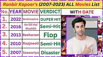 Ranbir Kapoor all movie list(2007_ 2023) ranbir kapoor movie list hit ...