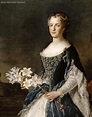 Detail from a portrait of Marie Leszczyńska, the wife of Louis XV, by ...