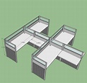 OA辦公桌屏風4人組(含桌板) – 楷立辦公家具
