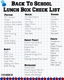 Back To School Lunch Box Check List | Recipe | School lunch box, Kids ...