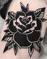 black tattoo | Traditional rose tattoos, Black rose tattoos, Black tattoos