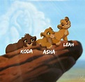 Kiara and Kovu's cubs "Young" - Koda (son), Asha (daughter) and Leah ...