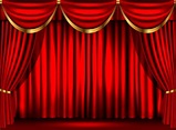HelloDecor Polyester Fabric 7x5ft Dark Red Curtain Drape Stage Theater ...