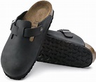 Birkenstock Boston Clogs Nubuck Leather Regular, black sur CAMPZ.fr