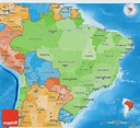 Political Shades 3D Map of Brazil