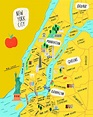 Illustrated Map of NYC New York City 8x10 - Etsy