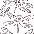 Desenhos de libélulas-vermelhas para imprimir e colorir