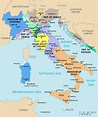 Karte der Regionen Italiens: politische und staatliche Karte von Italien