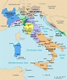 Map of Italy regions: political and state map of Italy