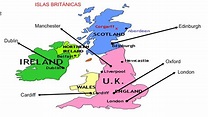 Mapa Del Reino Unido En Ingles