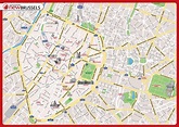 Mapa do turista de Bruxelas: atracções e monumentos de Bruxelas