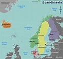 Большая карта регионов Скандинавии | Балтика и Скандинавия | Европа ...