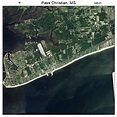 Aerial Photography Map of Pass Christian, MS Mississippi