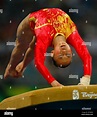 Yang Yilin of China competes on the vault in the women's team artistic ...